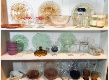 Contents Of Shelving Unit- Misc. Assorted Glassware