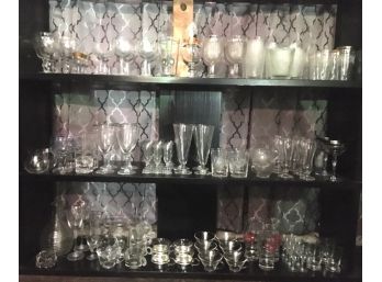 Huge Assortment Of Clear Glass & Crystal