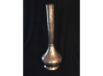 Vintage Punched Tin Genie Bottle Vase