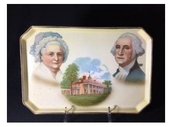 Antique George & Martha Washington Rectangular Tray