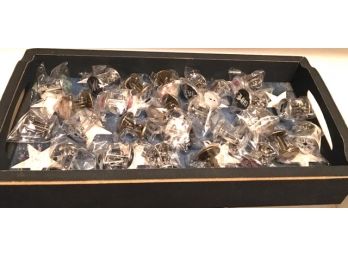 Large Collection Of Mens Cufflinks In Patriotic Wooden Tray