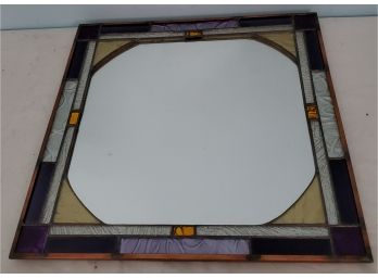 Nicely Done Stain Glass Framed Hanging Mirror