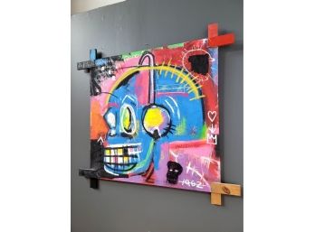 David Hurley Original Oil On Canvas In The Style Of Basquiat
