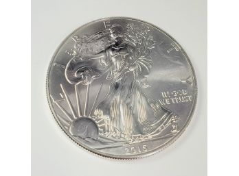 2015 American Silver Eagle Dollar BU With COA
