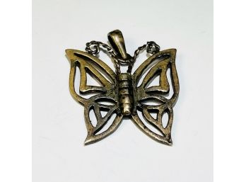 Vintage Sterling Silver Butterfly Pendant