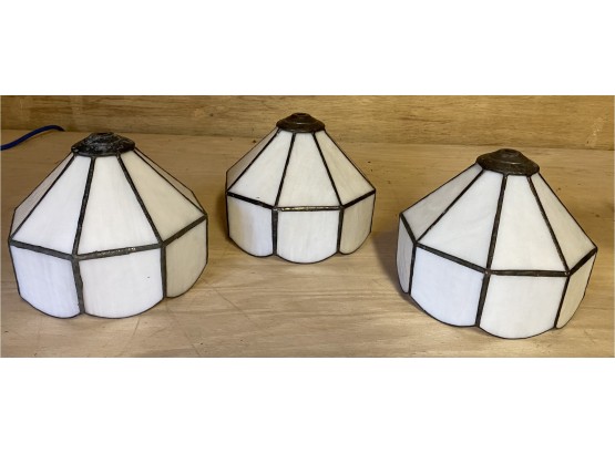 Three Matching Stained Glass Shades