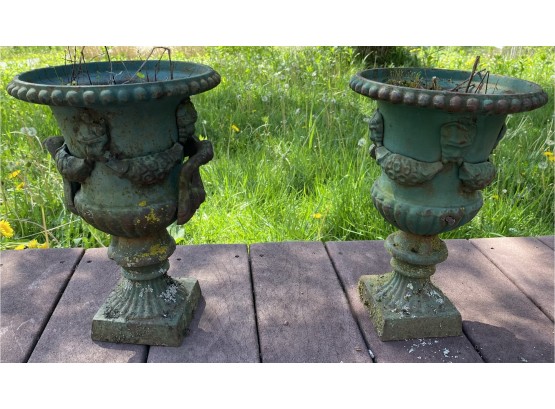 Two Iron Urns