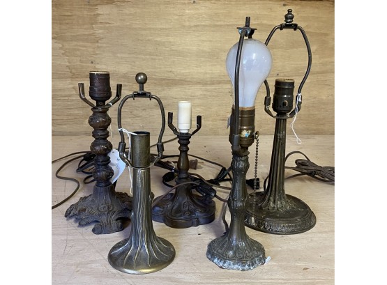 Five Metal Lamp Bases
