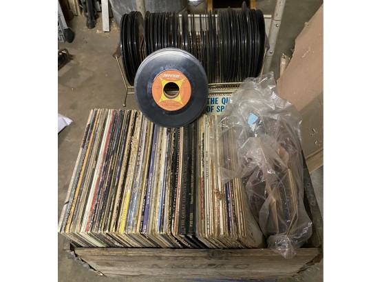 Large Lot Of Vintage 45's And LPS