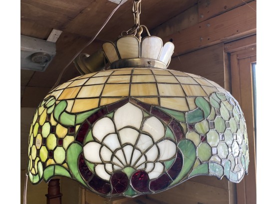 Large Leaded Glass Hand Made Fixture