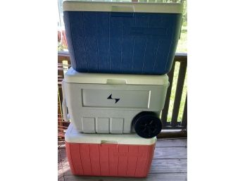 Three Coleman Coolers