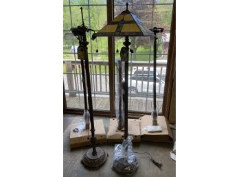 Five Quoizel Collectibles Three Floor Lamps