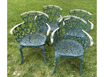 Four Aluminum Garden Chairs