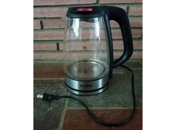 Aicok 1.7L Electric Glass Tea Kettle Hot Water Boiler Auto Shut-off Tested - Works