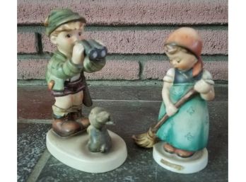 Vintage Hummel Figurines By Goebel Good Hunting & Little Sweeper