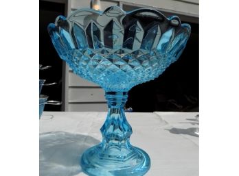 Beautiful Vintage Blue Glass Candy/fruit Dish