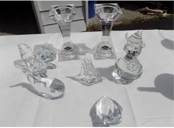 Beautiful Crystal Candle Stick Holders And Figurines