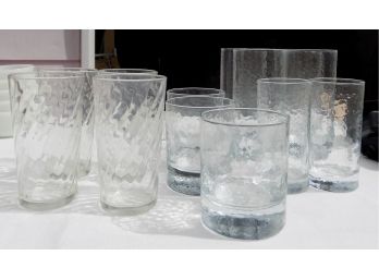 Very Nice Set Of Assorted Hammered Glassware