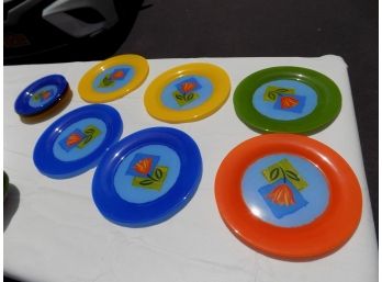 Vintage Matys Arcoroc Glass Plates And Bowls