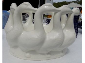 Vintage Ceramic White Duck Bowl