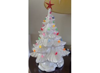 Vintage White Ceramic Lighted Christmas Tree