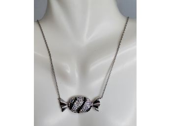 Unique Sterling Silver And CZ Candy Necklace