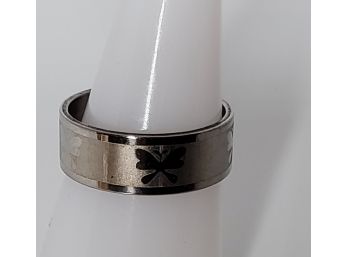 Stainless Steel Band With Butterfly Design