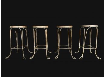 Amazing Set Of Four Japanned Ice Cream Parlor Stools
