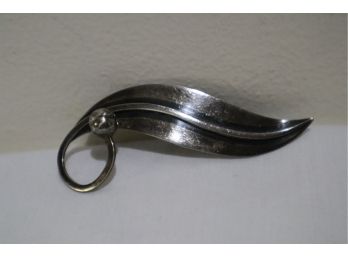 925 Sterling Silver Taxco Delfino Leaf Pin