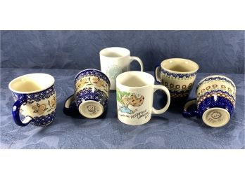 9oz. Coffee Mugs - Polish Pottery (Bolelawcu), Kidstamps Inc. & Longmeadow MA Mug