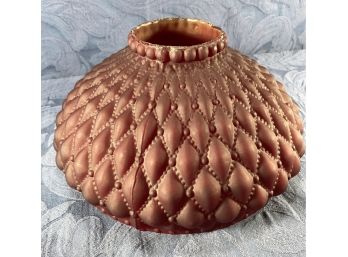 Vintage Satin Ruby Glass Puffed Quilted Waffle Pattern Lamp Shade