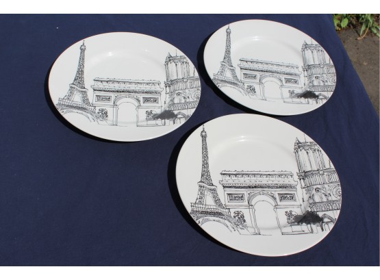3 Awesome Dinner Plates - Paris - Royal Stafford