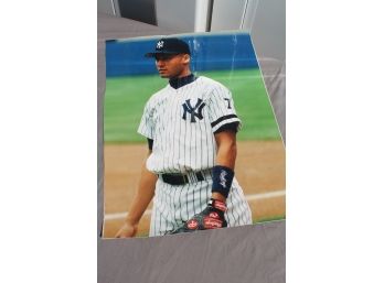 Awesome Derek Jeter Lot - Oversize Photo - Classic Yankees Yearbooks And More