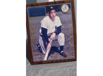 Joe DiMaggio Wall Plaque Signed With Great Photo