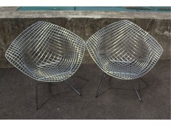2 Amazing Harry Bertoia-Inspired Diamond Wire Chairs