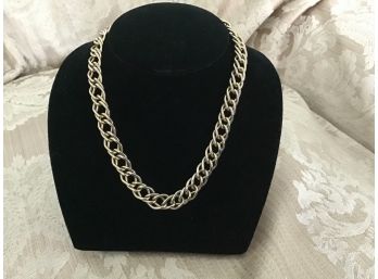 Vintage Coro Double Link Silvered Necklace - Lot #30