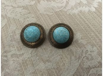 Vintage Turquoise Colored Earrings - Lot #11