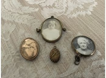 Vintage Pin And Three Pendants - Lot #12