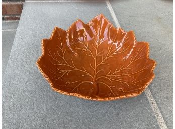 Ol Faire Leaf Shaped Copper Colored Serving Bowl