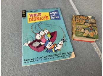 Two Pieces Of Disney Memorabilia - 1945 Donald Duck Up In The Air And 1965 Comics And Stories
