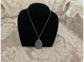 Sterling Silver Chain And Stone Pendant - Lot #20