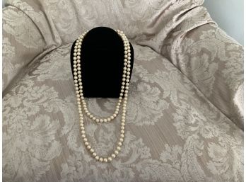 Hand Knotted Faux Pearl Necklace - Lot #15