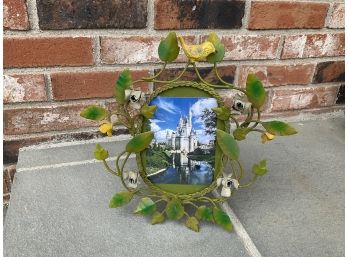 Wrought Iron Picture Frame Beautifully Decorated With Florals And Birds