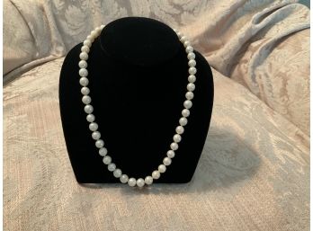 Hand Knotted Faux Pearl Necklace - Lot #4