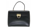 Salvatore Ferragamo Leather Top Handle Bag With A Gold Gancini Clasp No E218791