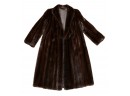 Women Shawl Collar Long Mahogany Mink Coat