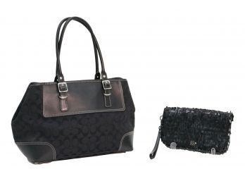 Coach Vintage Medium Satchel Handbag No F3J6367 And Sequined Clutch G106944460