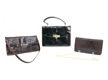 Trio Of Embossed Leather Handbags