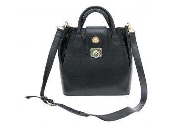 Pierre Balmain  Paris Expandable Black Handbag With Shoulder Strap