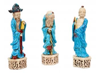 3 Ancient Chinese Elder Sculptures